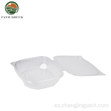 Caja de recipiente de ensalada fresca reutilizable de plástico rectangular
